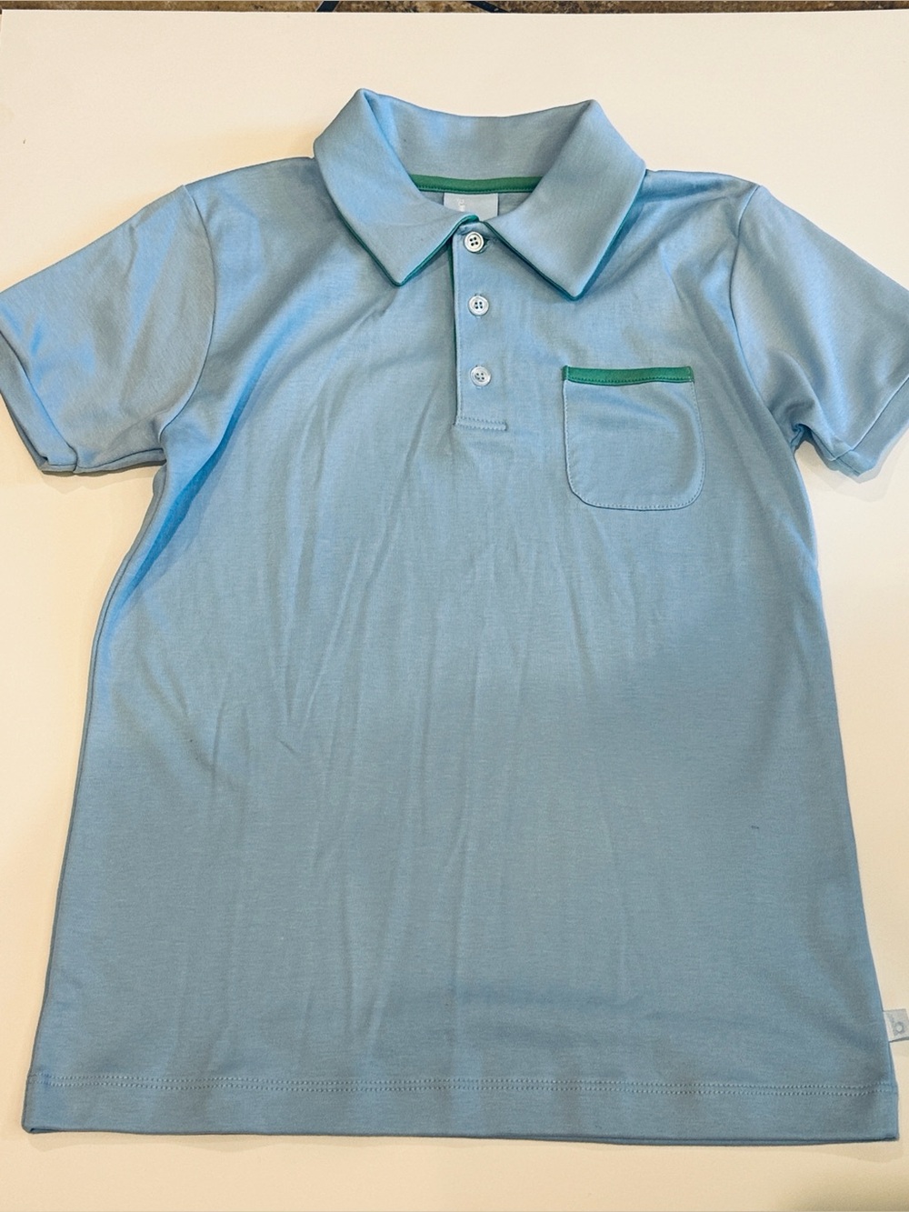 NWT Bella Bliss Classic Short-Sleeve Polo Shirt in Light Blue Sz 10